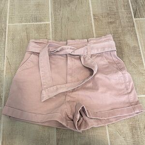Express Women's Pink Belted Shorts